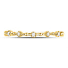 10K Yellow Gold Round Diamond Women's Bead Dot Stackable Ring 1/20 Cttw - Splendid Jewellery