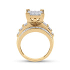 10K Yellow Gold Round Diamond Women's Cluster Bridal Wedding Engagement Ring 1 1 1/2 Cttw - Splendid Jewellery