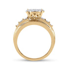 10K Yellow Gold Round Diamond Women's Cluster Bridal Wedding Engagement Ring 1 Cttw - Splendid Jewellery