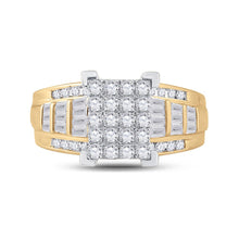 Load image into Gallery viewer, 10K Yellow Gold Round Diamond Women's Cluster Bridal Wedding Engagement Ring 1 Cttw - Splendid Jewellery