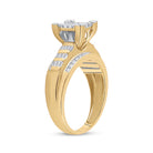 10K Yellow Gold Round Diamond Women's Cluster Bridal Wedding Engagement Ring 1/2 Cttw - Splendid Jewellery