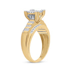 10K Yellow Gold Round Diamond Women's Cluster Bridal Wedding Engagement Ring 1/2 Cttw - Splendid Jewellery