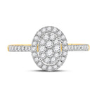 10K Yellow Gold Round Diamond Women's Cluster Bridal Wedding Engagement Ring 1/2 Cttw - Splendid Jewellery