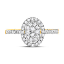 Load image into Gallery viewer, 10K Yellow Gold Round Diamond Women's Cluster Bridal Wedding Engagement Ring 1/2 Cttw - Splendid Jewellery