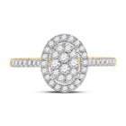 10K Yellow Gold Round Diamond Women's Cluster Bridal Wedding Engagement Ring 1/2 Cttw - Splendid Jewellery