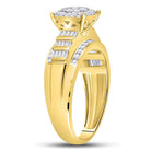 10K Yellow Gold Round Diamond Women's Cluster Bridal Wedding Engagement Ring 1/2 Cttw - Splendid Jewellery