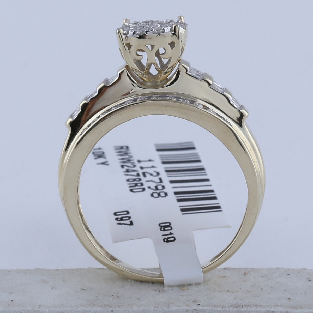 10K Yellow Gold Round Diamond Women's Cluster Bridal Wedding Engagement Ring 1/2 Cttw - Splendid Jewellery