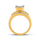 10K Yellow Gold Round Diamond Women's Cluster Bridal Wedding Engagement Ring 1/2 Cttw - Splendid Jewellery
