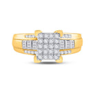 10K Yellow Gold Round Diamond Women's Cluster Bridal Wedding Engagement Ring 1/2 Cttw - Splendid Jewellery