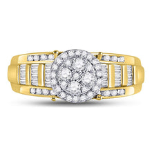 Load image into Gallery viewer, 10K Yellow Gold Round Diamond Women's Cluster Bridal Wedding Engagement Ring 1/2 Cttw - Splendid Jewellery