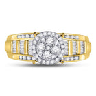 10K Yellow Gold Round Diamond Women's Cluster Bridal Wedding Engagement Ring 1/2 Cttw - Splendid Jewellery