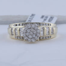 Load image into Gallery viewer, 10K Yellow Gold Round Diamond Women's Cluster Bridal Wedding Engagement Ring 1/2 Cttw - Splendid Jewellery