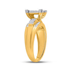10K Yellow Gold Round Diamond Women's Cluster Bridal Wedding Engagement Ring 1/2 Cttw - Splendid Jewellery