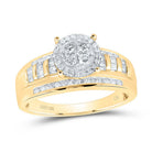 10K Yellow Gold Round Diamond Women's Cluster Bridal Wedding Engagement Ring 1/2 Cttw - Splendid Jewellery
