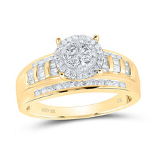 Load image into Gallery viewer, 10K Yellow Gold Round Diamond Women's Cluster Bridal Wedding Engagement Ring 1/2 Cttw - Splendid Jewellery
