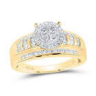 10K Yellow Gold Round Diamond Women's Cluster Bridal Wedding Engagement Ring 1/2 Cttw - Splendid Jewellery