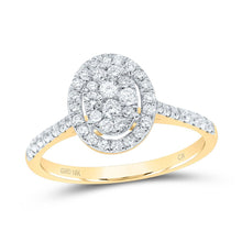 Load image into Gallery viewer, 10K Yellow Gold Round Diamond Women's Cluster Bridal Wedding Engagement Ring 1/2 Cttw - Splendid Jewellery