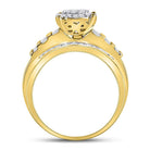 10K Yellow Gold Round Diamond Women's Cluster Bridal Wedding Engagement Ring 1/2 Cttw - Splendid Jewellery