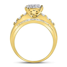 Load image into Gallery viewer, 10K Yellow Gold Round Diamond Women's Cluster Bridal Wedding Engagement Ring 1/2 Cttw - Splendid Jewellery