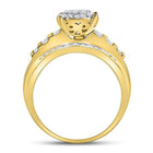 10K Yellow Gold Round Diamond Women's Cluster Bridal Wedding Engagement Ring 1/2 Cttw - Splendid Jewellery
