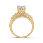 10K Yellow Gold Round Diamond Women's Cluster Bridal Wedding Engagement Ring 1/2 Cttw - Splendid Jewellery