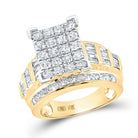 10K Yellow Gold Round Diamond Women's Cluster Bridal Wedding Engagement Ring 2 Cttw - Splendid Jewellery