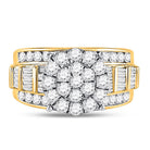 10K Yellow Gold Round Diamond Women's Cluster Bridal Wedding Engagement Ring 2 Cttw - Splendid Jewellery