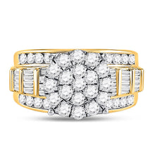Load image into Gallery viewer, 10K Yellow Gold Round Diamond Women's Cluster Bridal Wedding Engagement Ring 2 Cttw - Splendid Jewellery