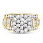 10K Yellow Gold Round Diamond Women's Cluster Bridal Wedding Engagement Ring 2 Cttw - Splendid Jewellery