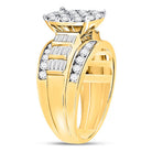 10K Yellow Gold Round Diamond Women's Cluster Bridal Wedding Engagement Ring 2 Cttw - Splendid Jewellery