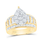 10K Yellow Gold Round Diamond Women's Cluster Bridal Wedding Engagement Ring 2 Cttw - Splendid Jewellery