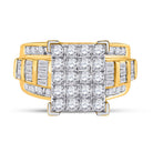 10K Yellow Gold Round Diamond Women's Cluster Bridal Wedding Engagement Ring 2 Cttw - Splendid Jewellery