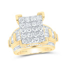 10K Yellow Gold Round Diamond Women's Cluster Bridal Wedding Engagement Ring 3 Cttw - Splendid Jewellery