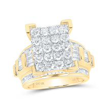 Load image into Gallery viewer, 10K Yellow Gold Round Diamond Women's Cluster Bridal Wedding Engagement Ring 3 Cttw - Splendid Jewellery