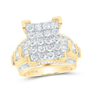 10K Yellow Gold Round Diamond Women's Cluster Bridal Wedding Engagement Ring 3 Cttw - Splendid Jewellery