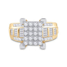 10K Yellow Gold Round Diamond Women's Cluster Bridal Wedding Engagement Ring 7/8 Cttw - Splendid Jewellery