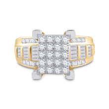 Load image into Gallery viewer, 10K Yellow Gold Round Diamond Women's Cluster Bridal Wedding Engagement Ring 7/8 Cttw - Splendid Jewellery
