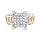 10K Yellow Gold Round Diamond Women's Cluster Bridal Wedding Engagement Ring 7/8 Cttw - Splendid Jewellery