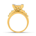 10K Yellow Gold Round Diamond Women's Cluster Bridal Wedding Engagement Ring 7/8 Cttw - Splendid Jewellery