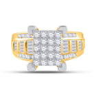10K Yellow Gold Round Diamond Women's Cluster Bridal Wedding Engagement Ring 7/8 Cttw - Splendid Jewellery