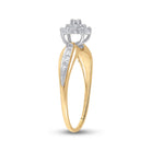 10K Yellow Gold Round Diamond Women's Cluster Ring 1/10 Cttw - Splendid Jewellery