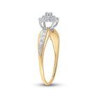 10K Yellow Gold Round Diamond Women's Cluster Ring 1/10 Cttw - Splendid Jewellery