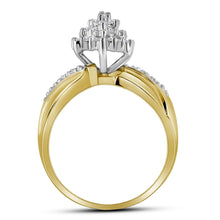 Load image into Gallery viewer, 10K Yellow Gold Round Diamond Women's Cluster Ring 1/2 Cttw - Splendid Jewellery
