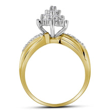 Load image into Gallery viewer, 10K Yellow Gold Round Diamond Women's Cluster Ring 1/2 Cttw - Splendid Jewellery