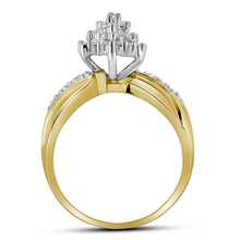 Load image into Gallery viewer, 10K Yellow Gold Round Diamond Women's Cluster Ring 1/2 Cttw - Splendid Jewellery