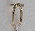 10K Yellow Gold Round Diamond Women's Cross Infinity Band Ring 1/10 Cttw - Splendid Jewellery