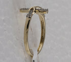 10K Yellow Gold Round Diamond Women's Cross Infinity Band Ring 1/10 Cttw - Splendid Jewellery