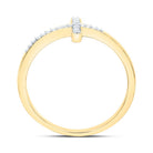 10K Yellow Gold Round Diamond Women's Cross Religious Band Ring 1/20 Cttw - Splendid Jewellery