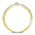 10K Yellow Gold Round Diamond Women's Crown Tiara Fashion Band Ring 1/5 Cttw - Splendid Jewellery