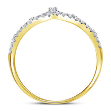 Load image into Gallery viewer, 10K Yellow Gold Round Diamond Women's Crown Tiara Fashion Band Ring 1/5 Cttw - Splendid Jewellery